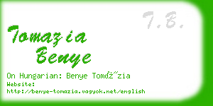 tomazia benye business card